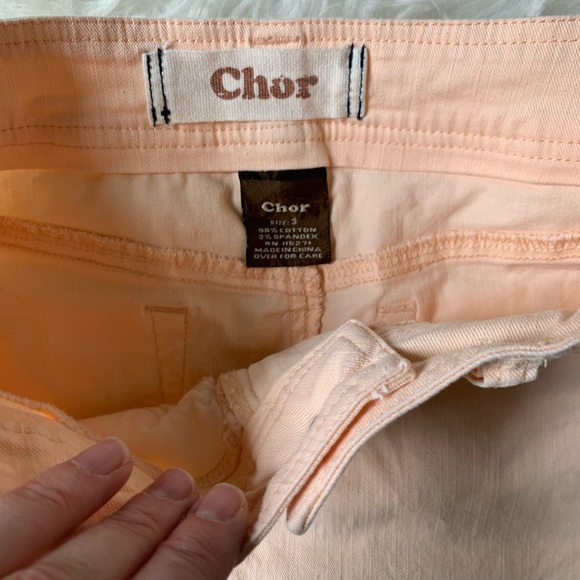 peach denim mini jean skirt by Chor cotton stretch - Picture 4 of 10